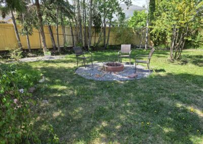 Backyard firepit at Grandma Jeannie's House