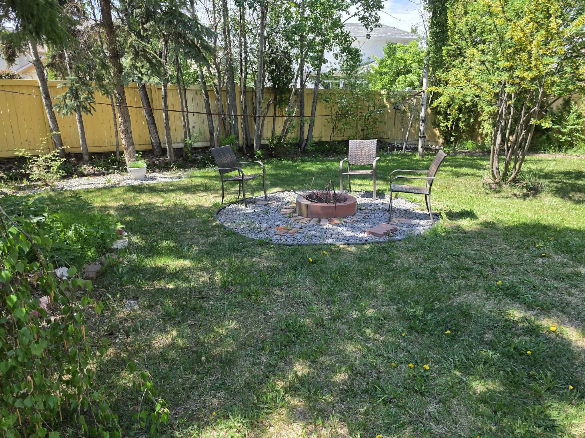 Backyard firepit at Grandma Jeannie's House
